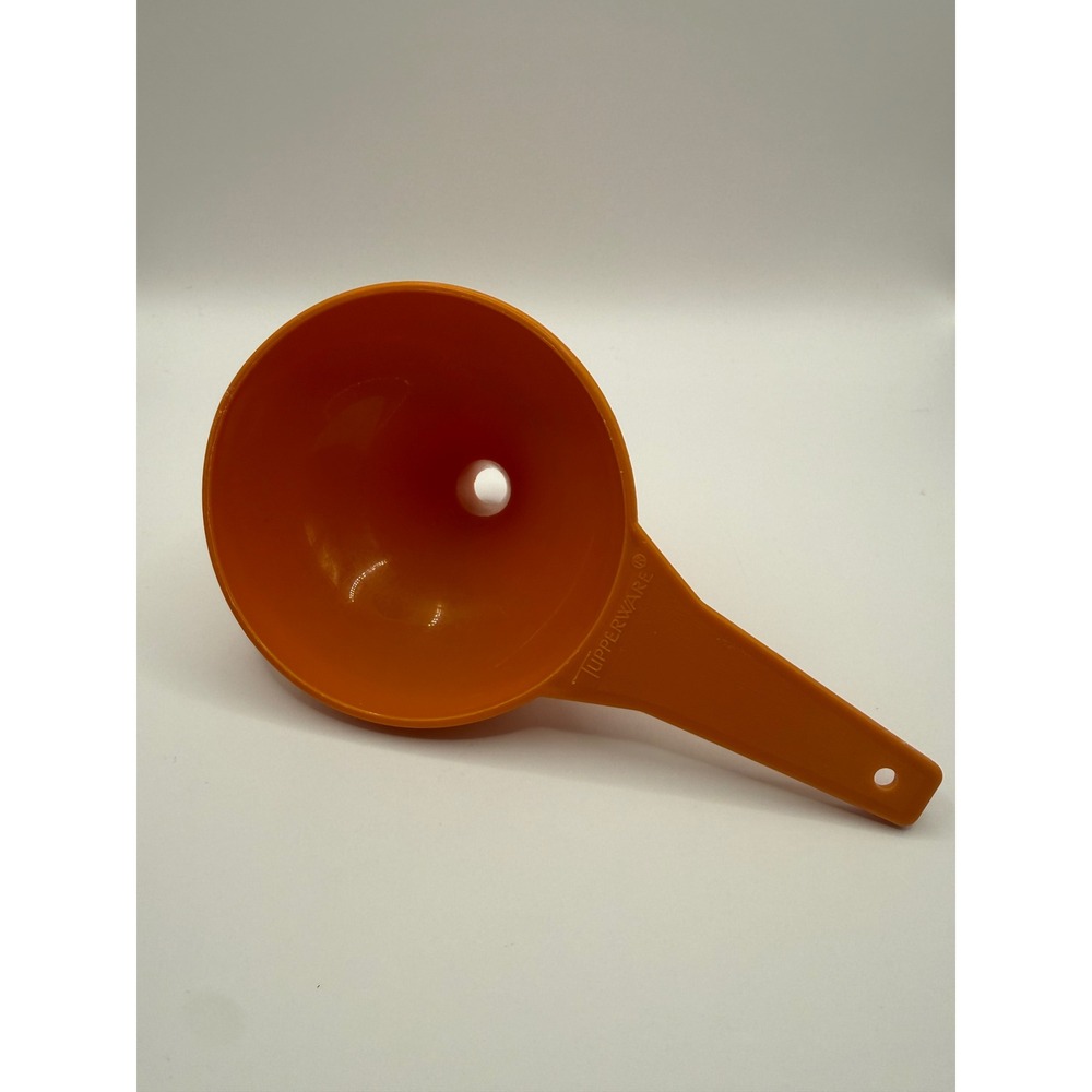 Vintage Tupperware Burnt Orange Kitchen Funnel with Handle 1227-6 Retro 70s